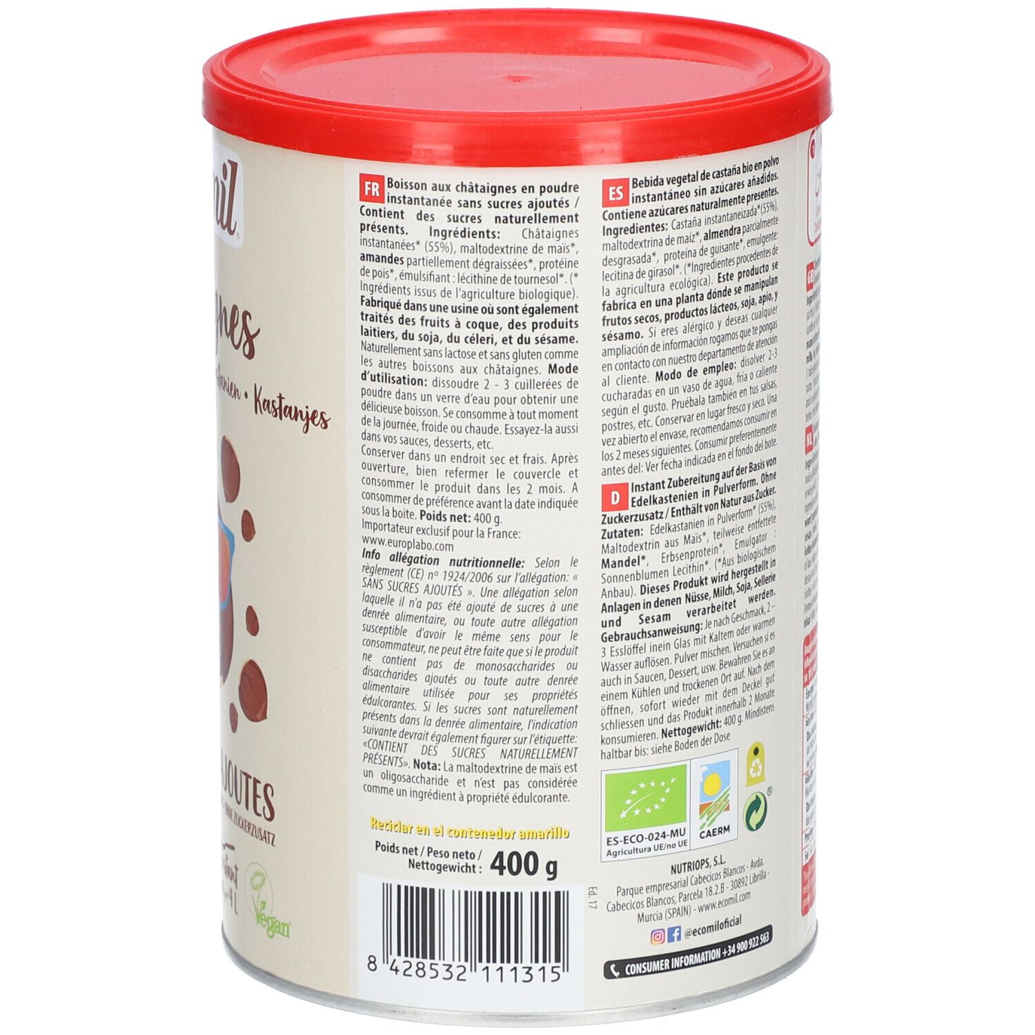 EcoMil Instant Boisson Aux Châtaignes Bio
