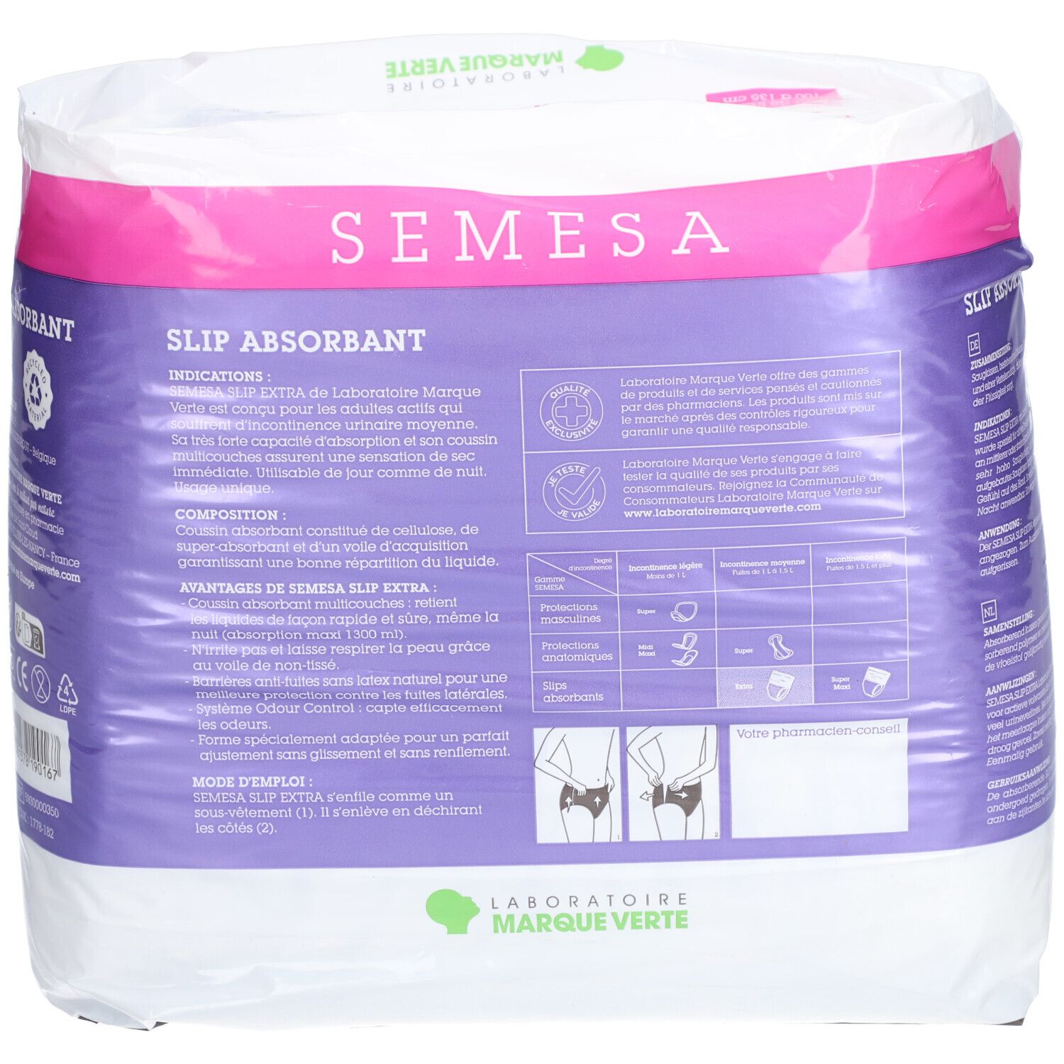 Marque Verte Semesa Absorberende Slip Extra - Medium