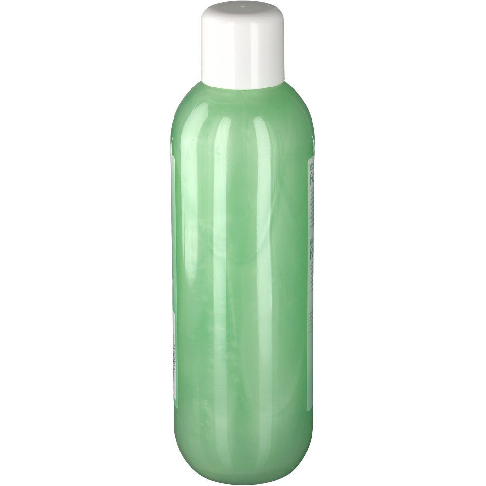 Groene fles met witte dop. Geen andere details zichtbaar.