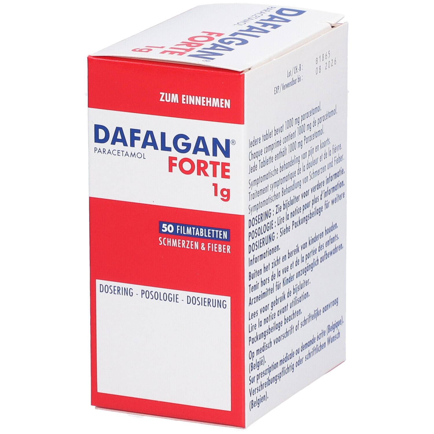 Dafalgan® Forte 1g Paracetamol | Pijn & Koorts