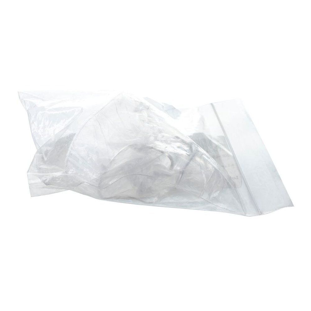 Sachet plastique transparent contenant des éléments. Le contenu est partiellement visible, emballé dans le sachet.