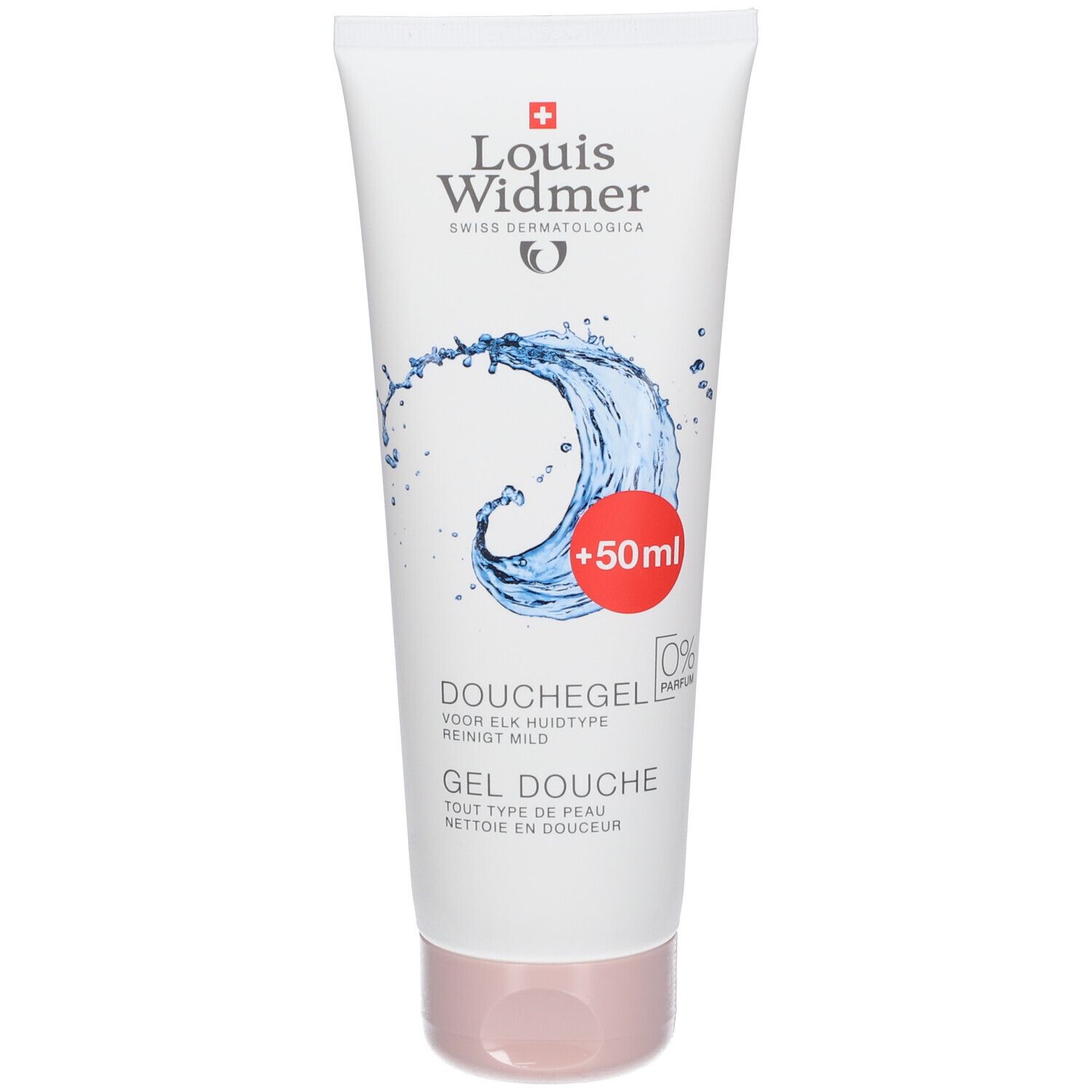 Louis Widmer Douchegel Zonder Parfum + 50 ml GRATIS 250 ml Farmaline