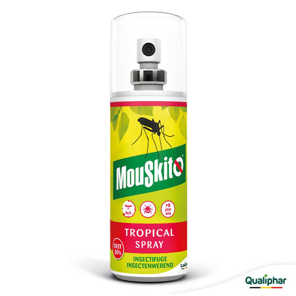 Mouskito Tropical Spray Insectifuge avec DEET 50%.