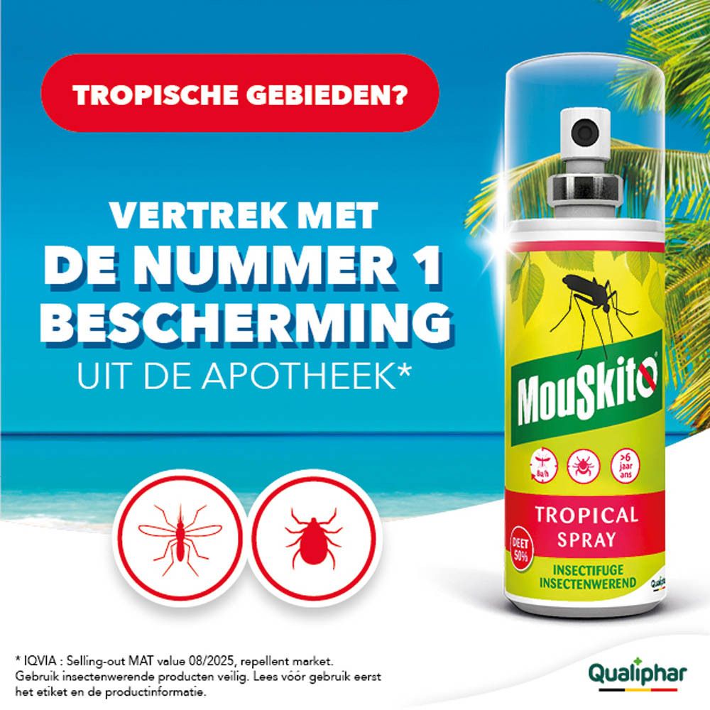 Mouskito Tropical Spray Insectenwerend, bescherming voor tropische gebieden.