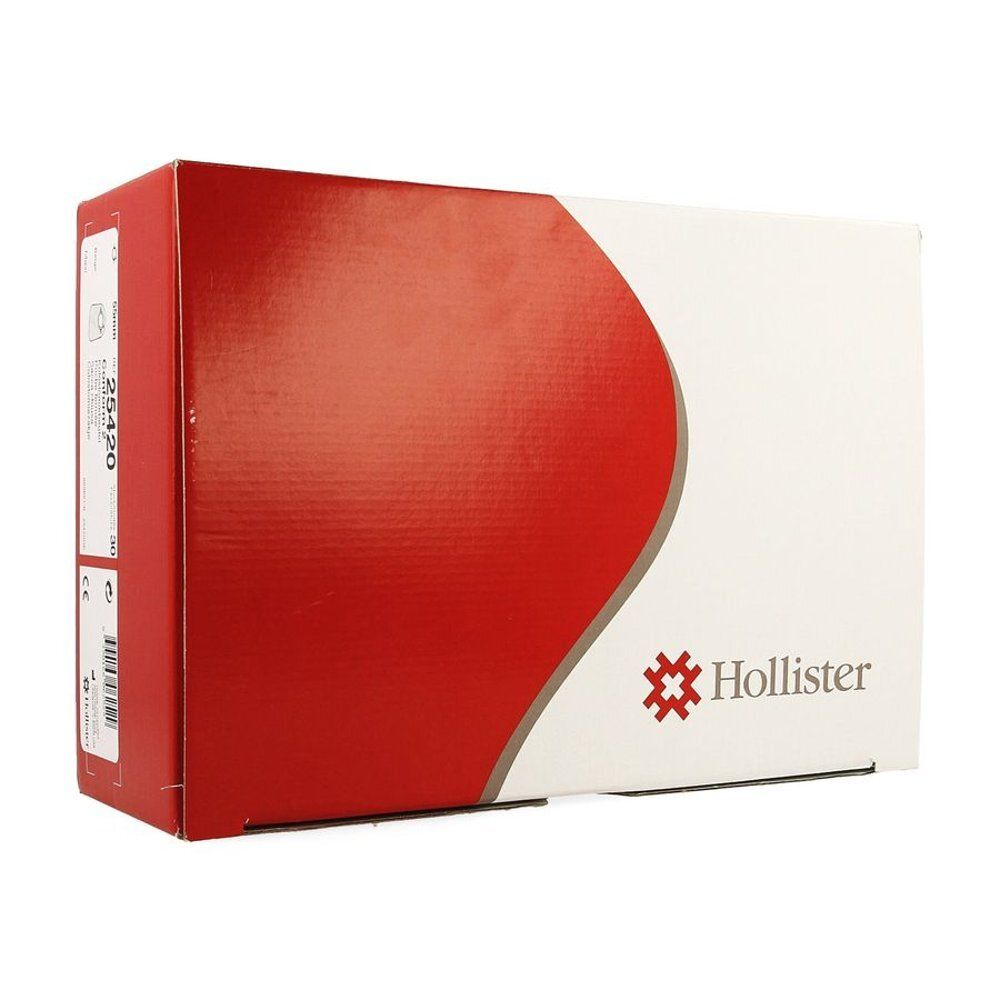 Rood-witte verpakking. Het logo "Hollister" is zichtbaar. De code "25420" staat op de zijkant.
