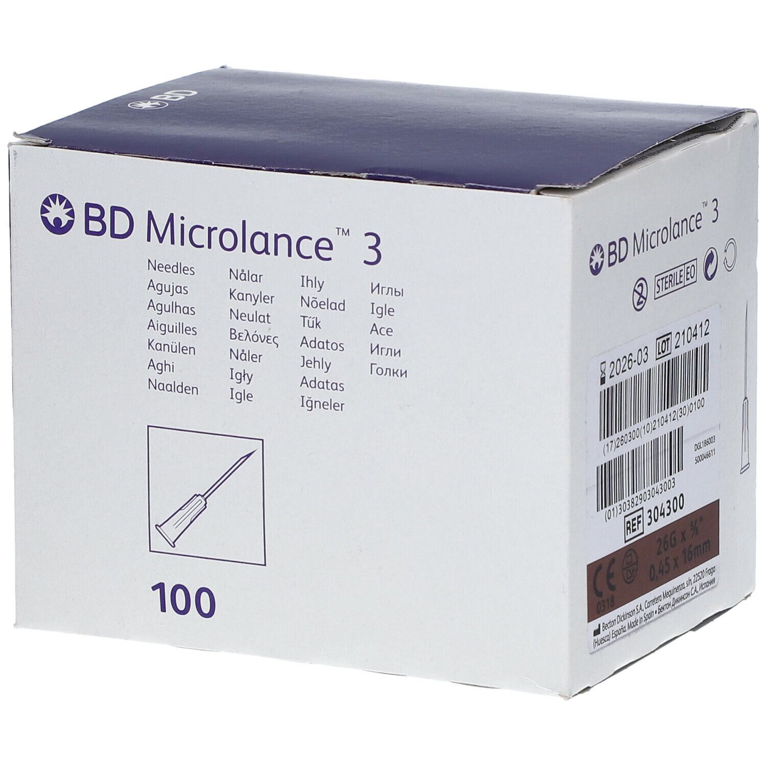BD Microlance 3 Naald 26g 0.45mm x 16mm Bruin