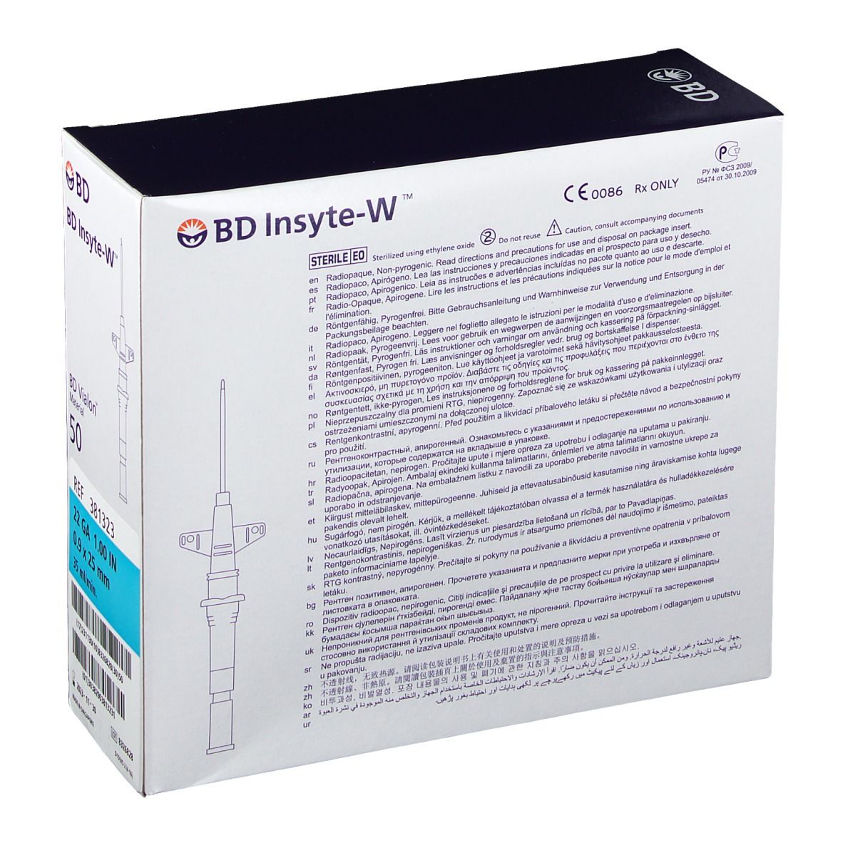 BD Insyte-W Catheter IV 22g 0.9mm x 25mm