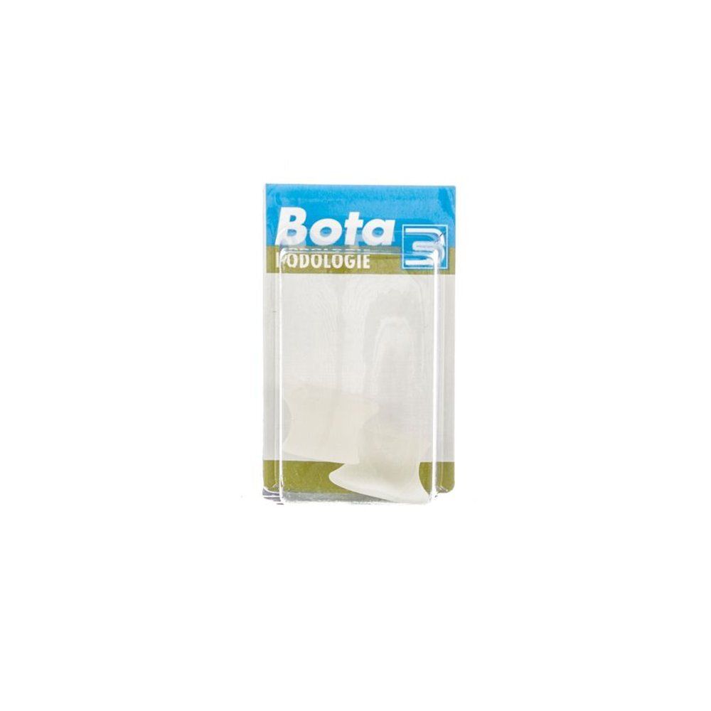 Emballage avec un séparateur d'orteil blanc. L'emballage porte l'inscription "Bota podologie 3".