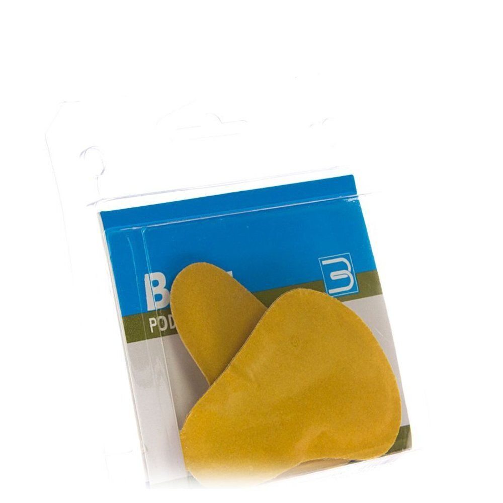 Emballage de deux supports de voûte plantaire jaunes. Emballage transparent. Logo Bota.