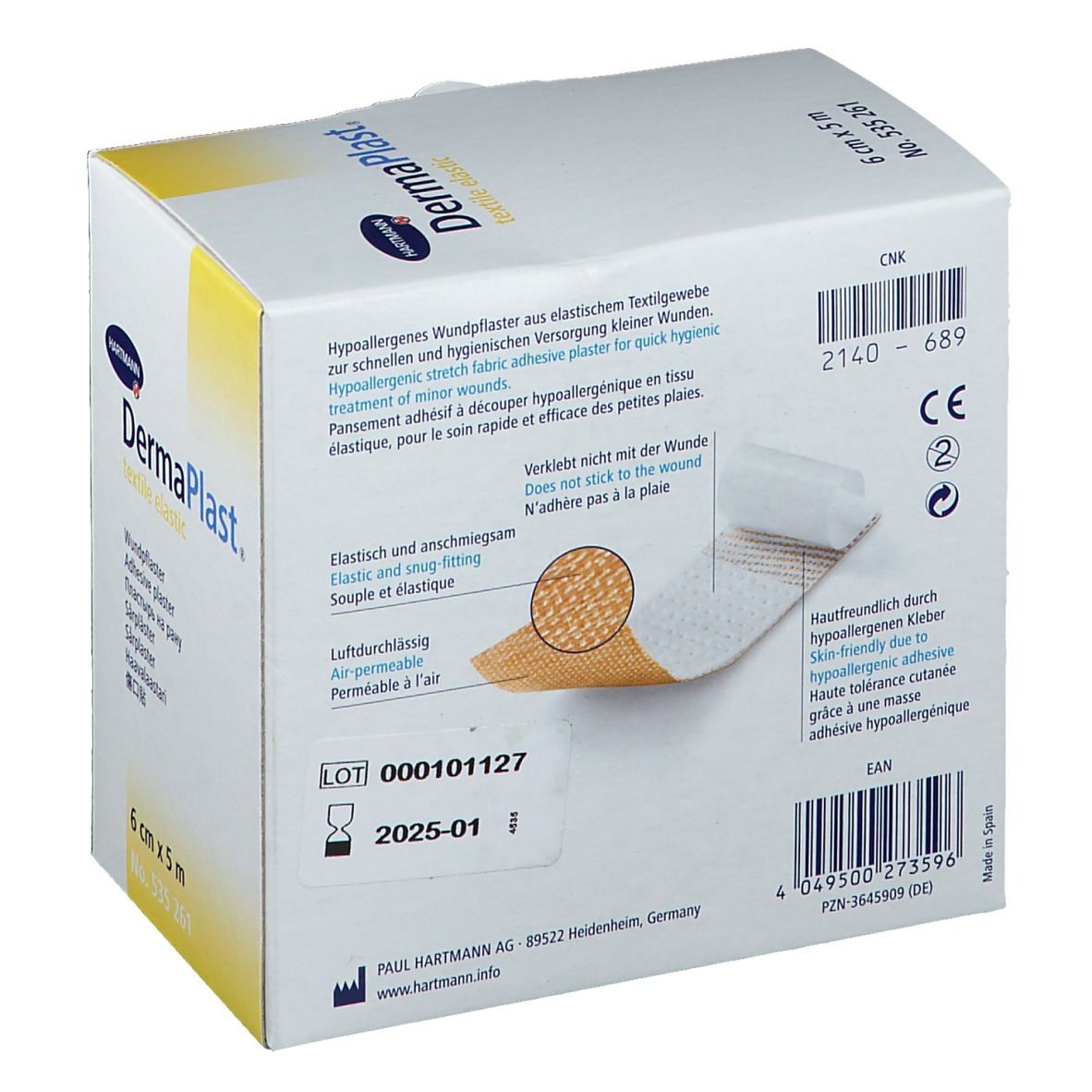 Hartmann Dermaplast Textiel Elastic 6cm x 5m 261/6
