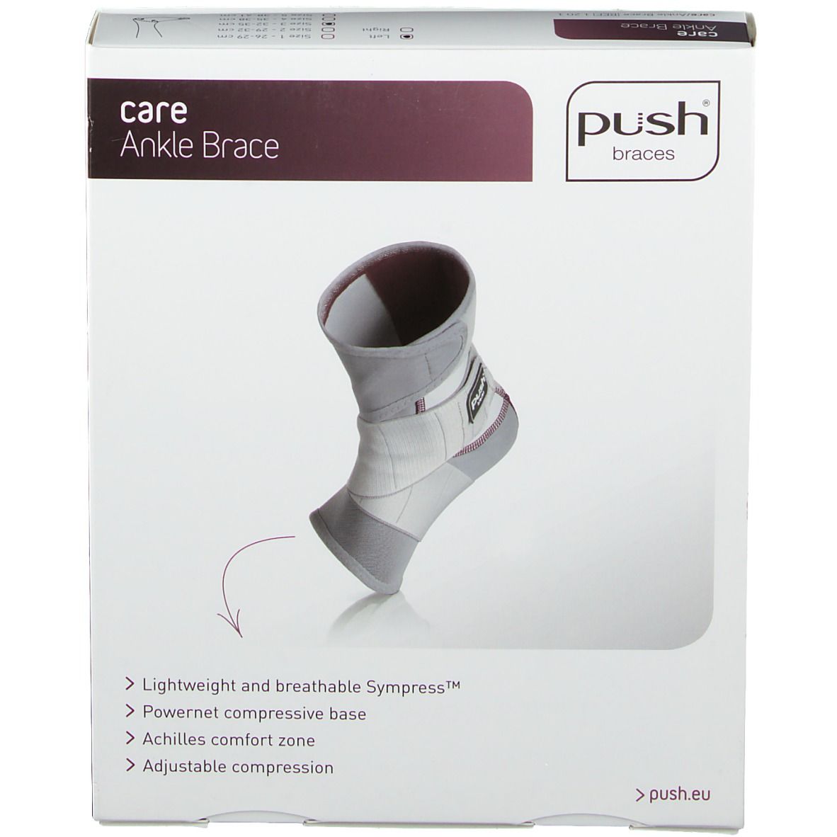 Push Care Enkelbrace Links 32-35cm T3