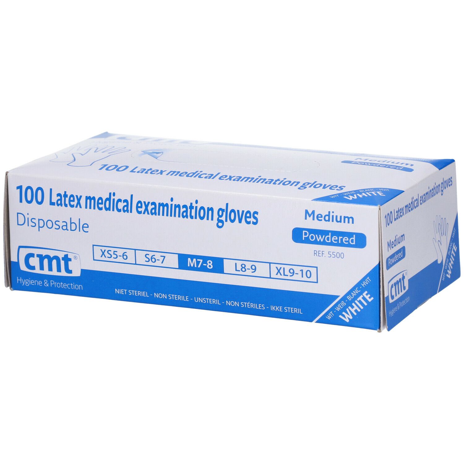 CMT Gants Latex Blanc LP Medium