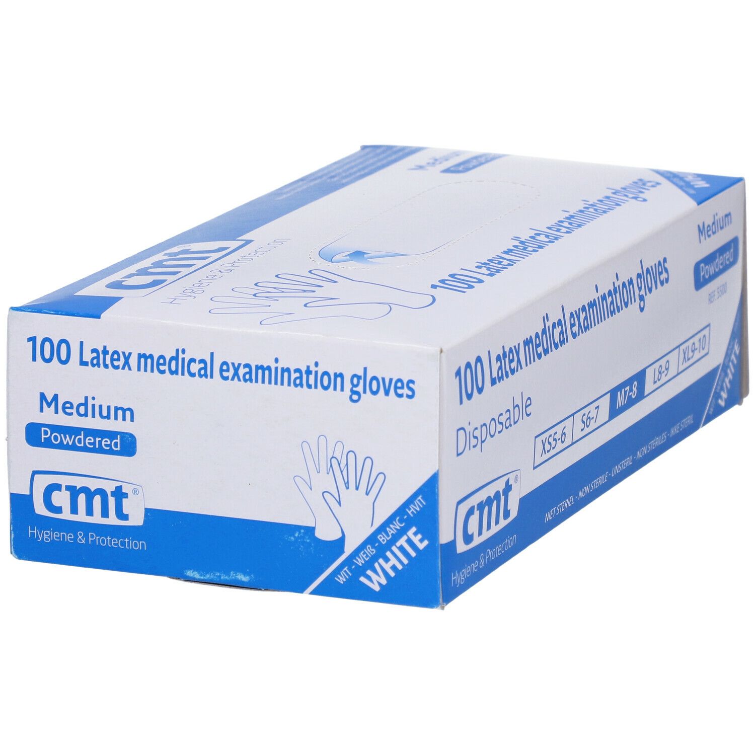 CMT Gants Latex Blanc LP Medium