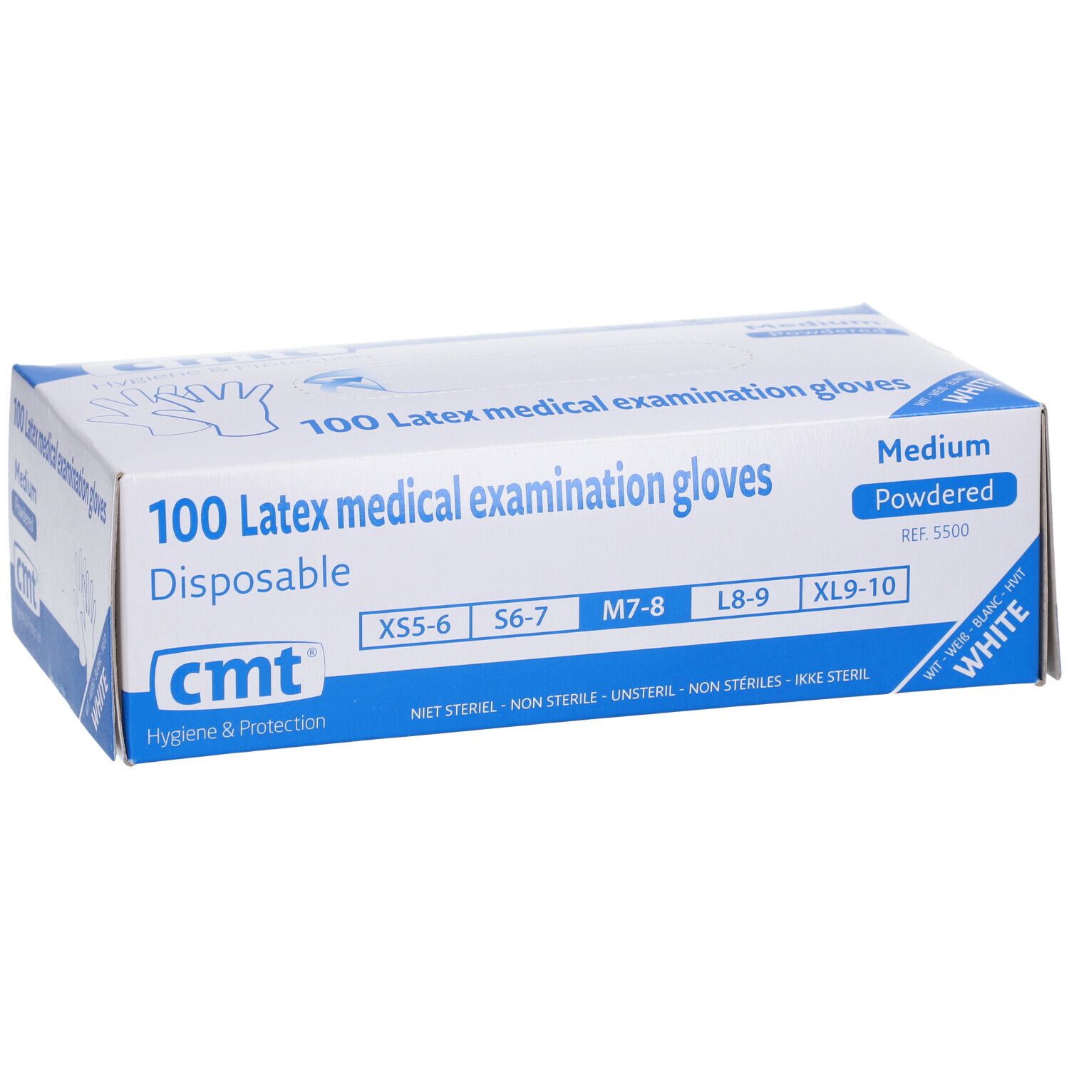 CMT Gants Latex Blanc LP Medium