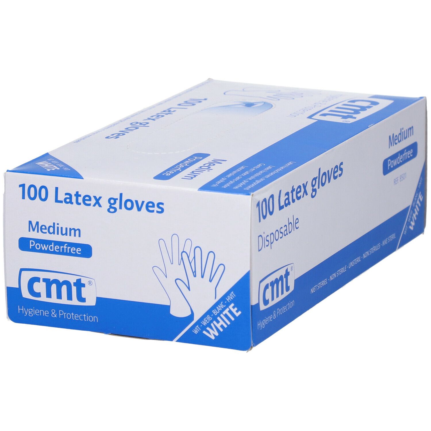 CMT Handschoenen Latex Wit PF Medium