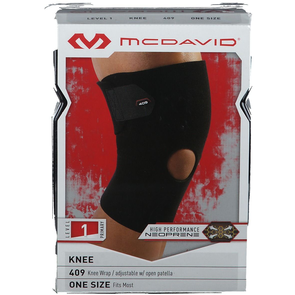McDavid Knee Support Wrap Open Patella Zwart One Size