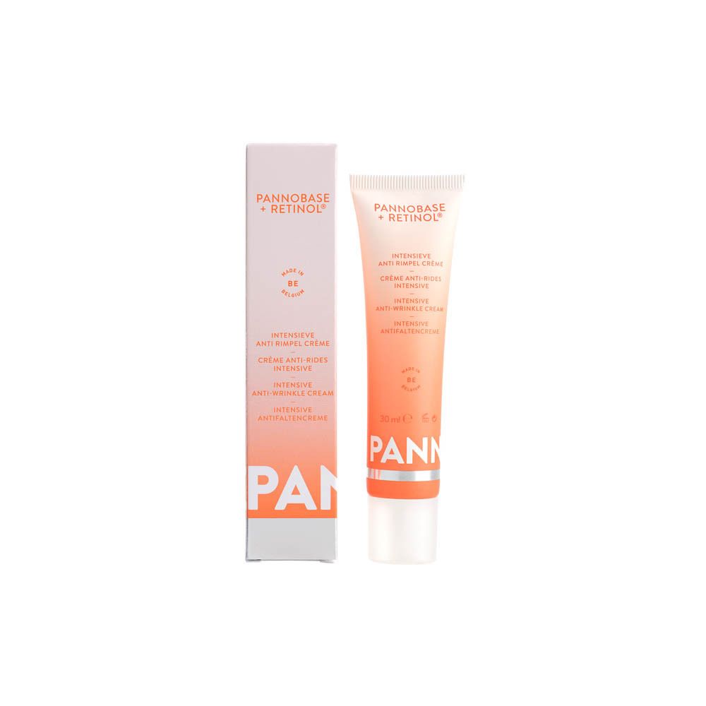 Pannobase + Retinol Crème intensive anti-rides, tube et boîte.