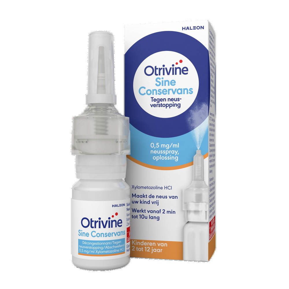 Otrivine Sine Conservans tegen Neusverstopping 0,5 mg/ml Oplossing Neusspray