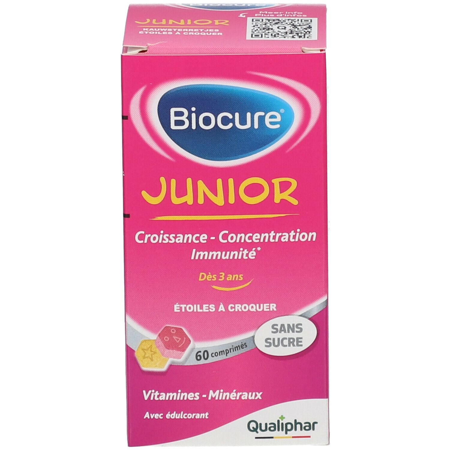 Biocure® Junior Etoiles à Croquer - Multivitamine, Croissance