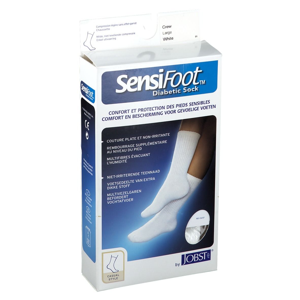 Jobst Sensifoot Chaussette L 43-44 Wit