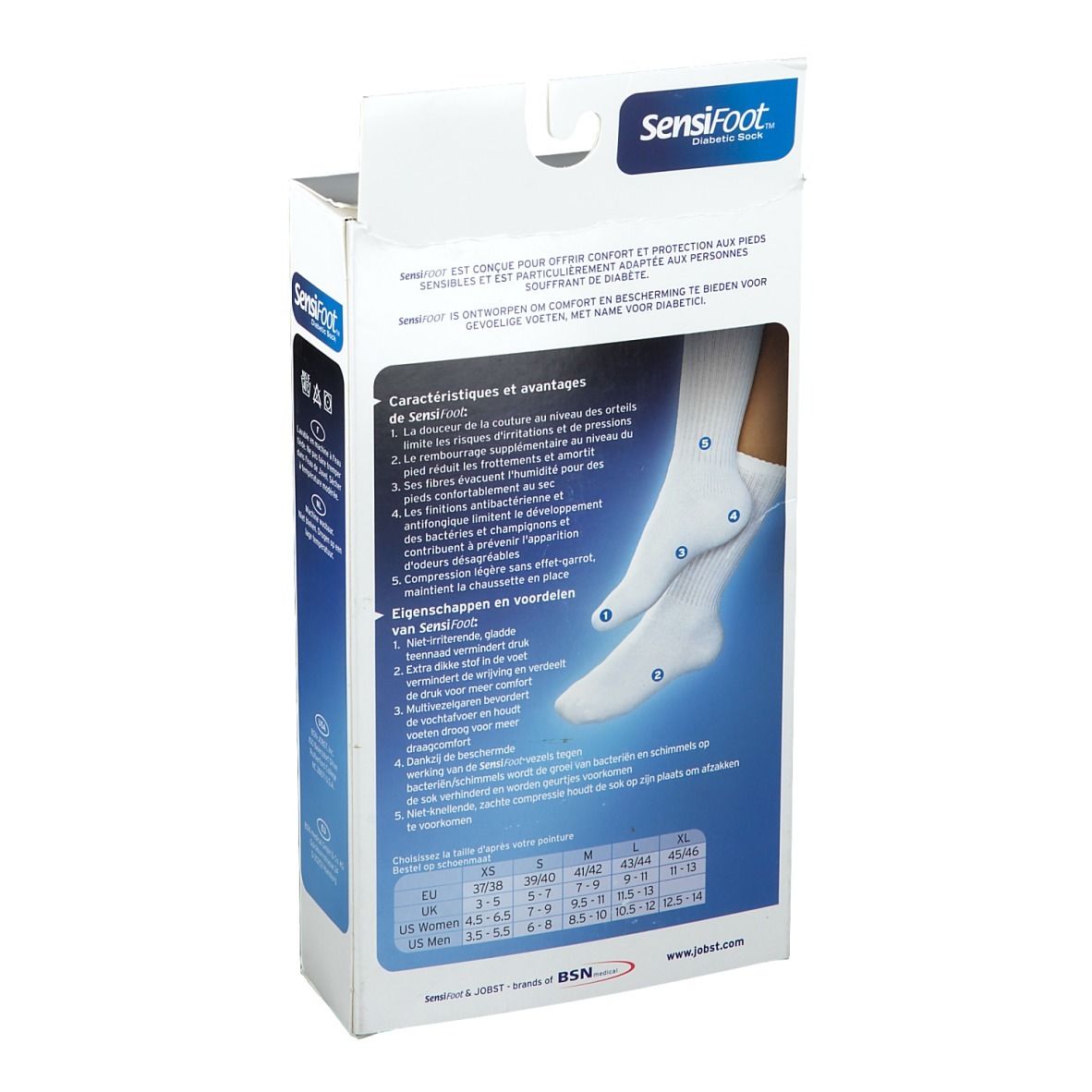Jobst Sensifoot Chaussette L 43-44 Wit