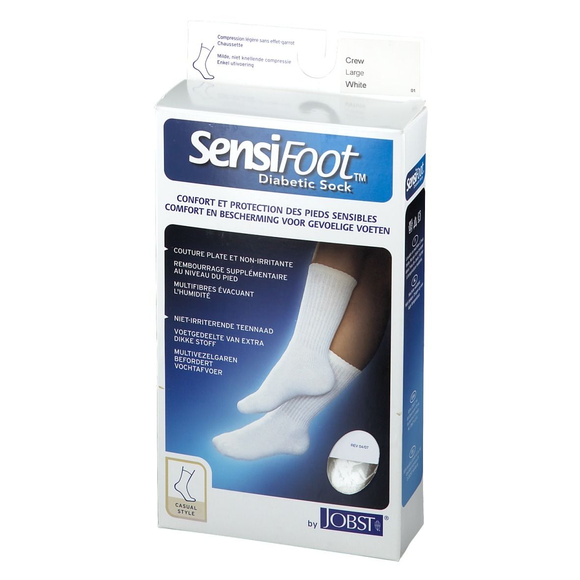 Jobst Sensifoot Chaussette L 43-44 Wit