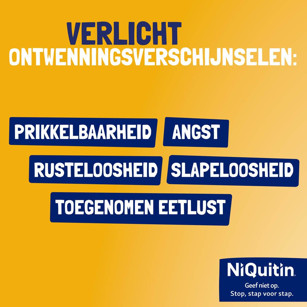 Ontwenningsverschijnselen: prikkelbaarheid, angst, rusteloosheid, slapeloosheid, eetlust.