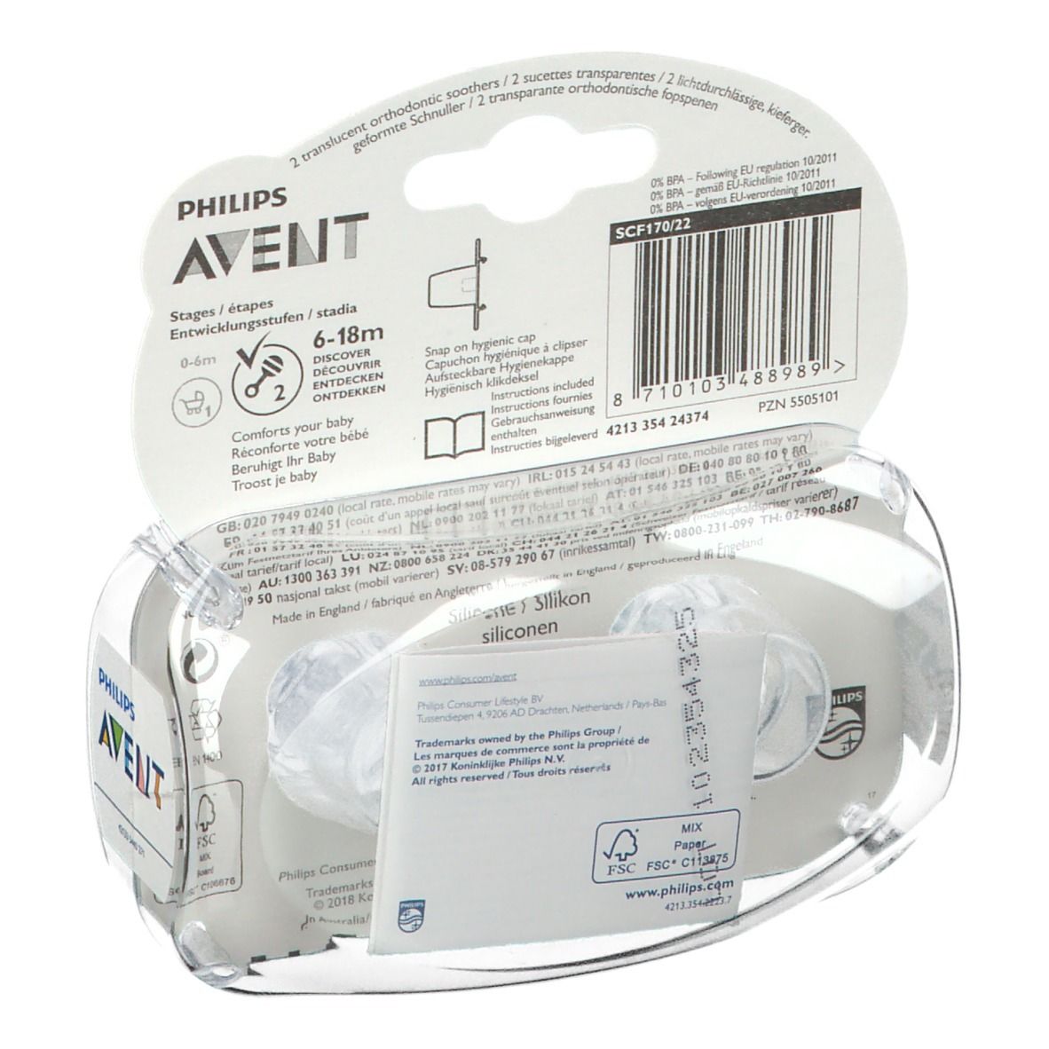 Avent Sucette Limpide Silicon +6 Mois
