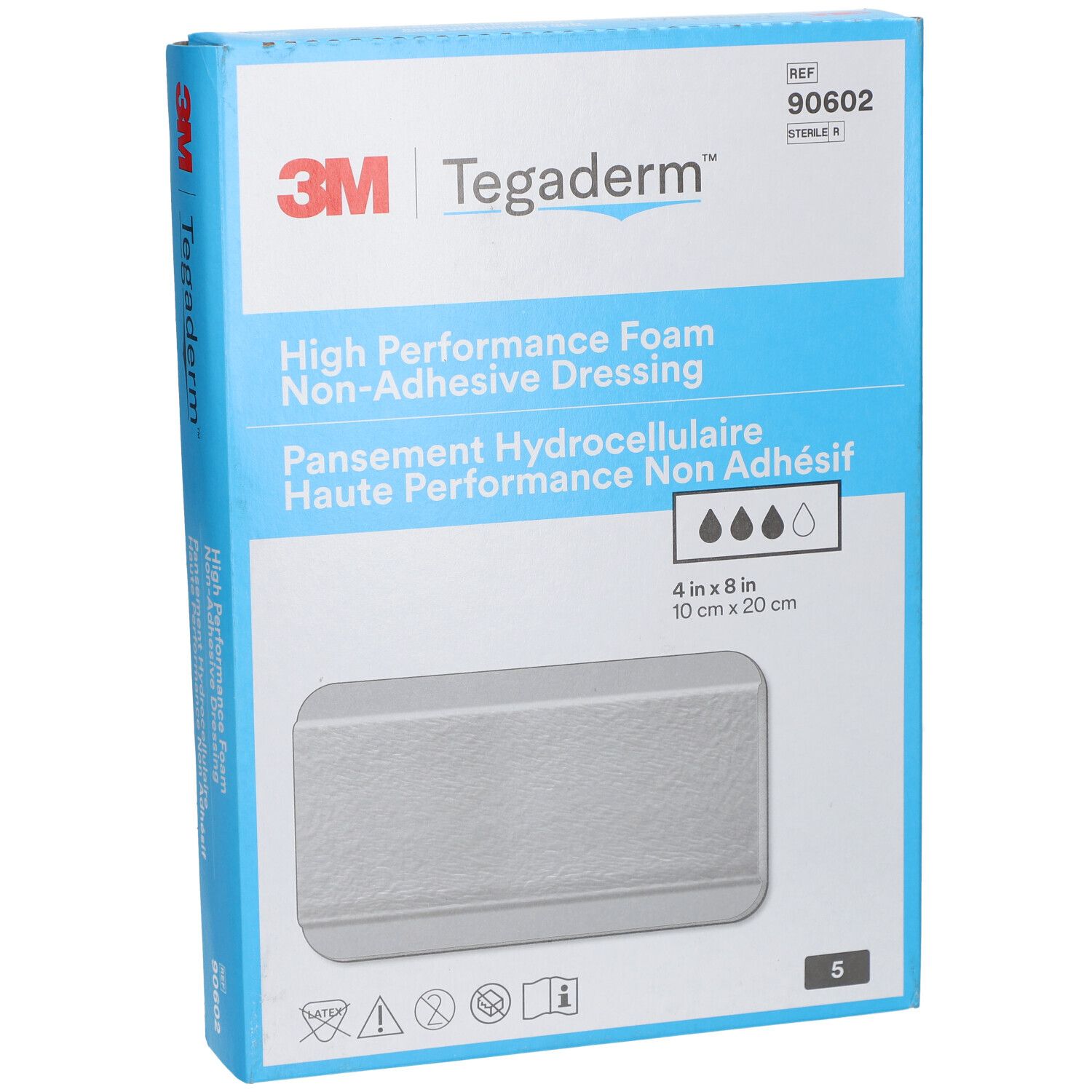 3M Tegaderm Pansement Hydrocellulaire Non-adhesif 10cm x 20cm 90602