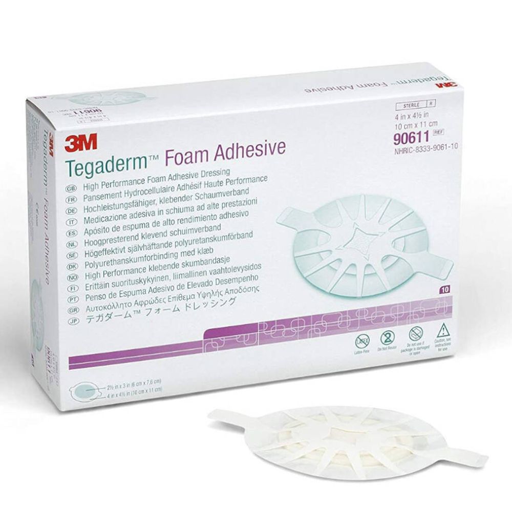 3M Tegaderm Foam Pansement Hydrocellulaire Adhésif Ovale 10cmx11cm