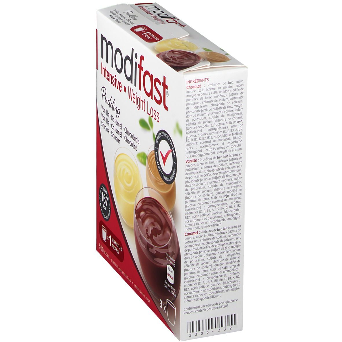 Modifast Intensive Pudding 3-Pack Chocolade-Karamel-Vanille