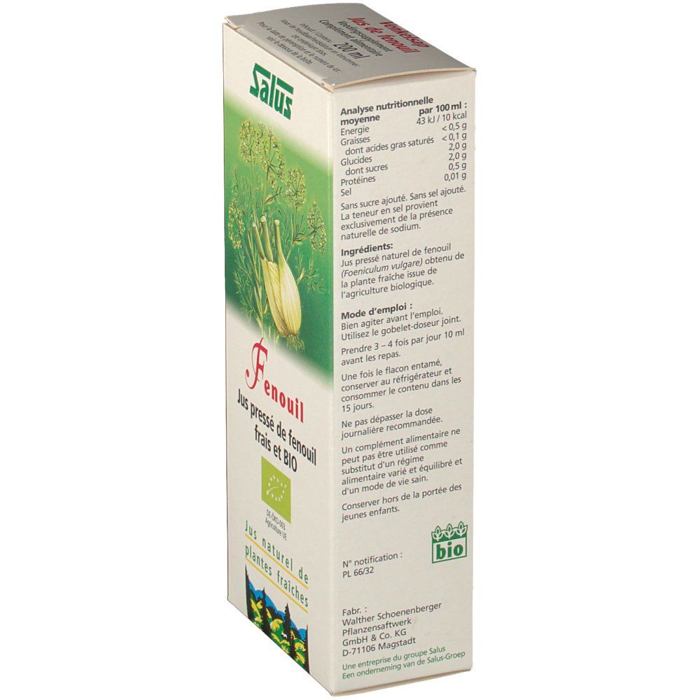 Salus Jus De Fenouil Bio