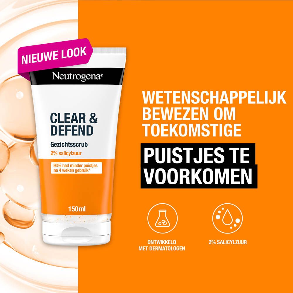 Neutrogena Clear & Defend Exfoliërende Reiniger met 2% salicylzuur