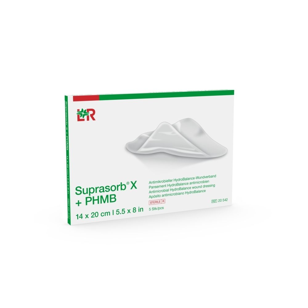 Suprasorb X + PHMB wondverband, 14 x 20 cm, 5 stuks