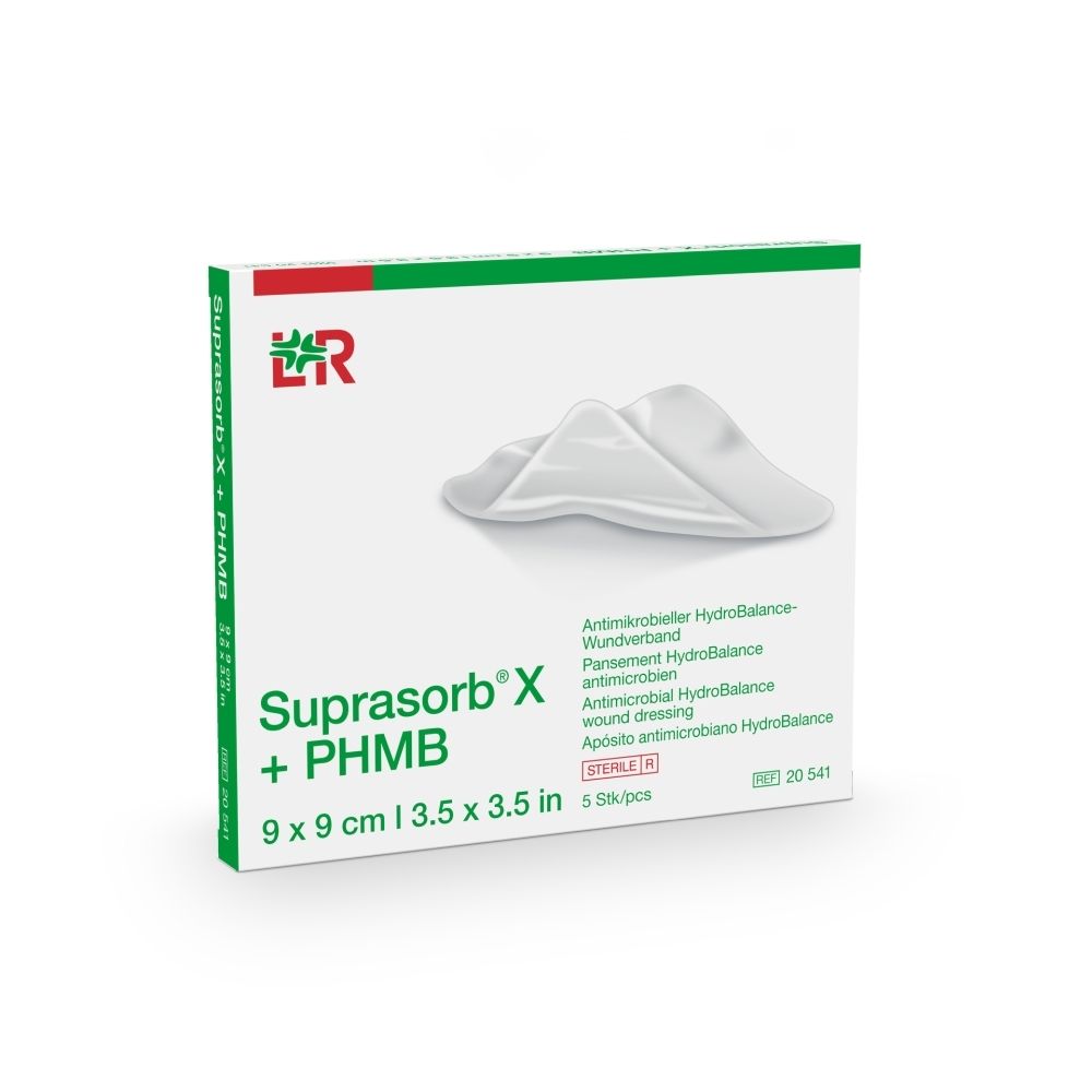 Pansement Suprasorb X + PHMB, 9 x 9 cm, 5 pièces