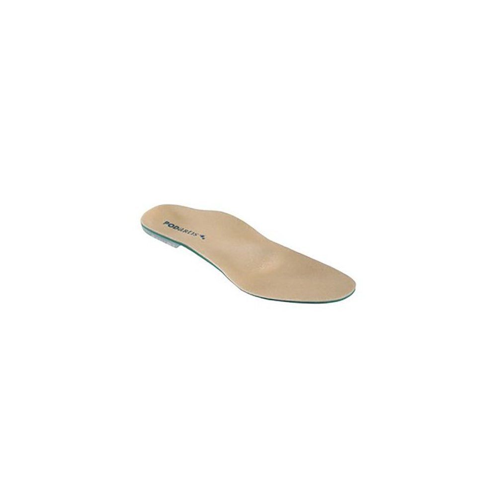 Semelle intérieure beige avec logo Podartis. Dessous vert.