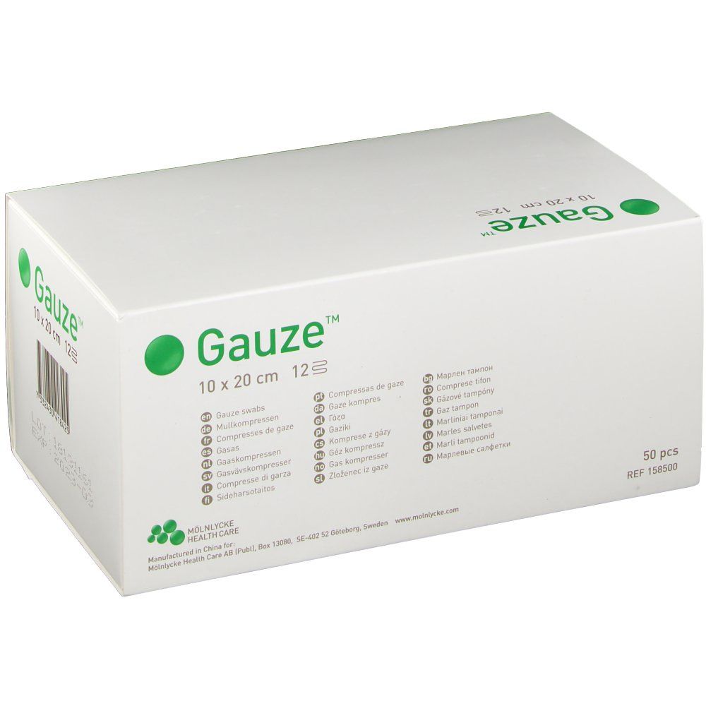 Gauze Compress Non-Sterile 12 Layers 10x20 cm 158500