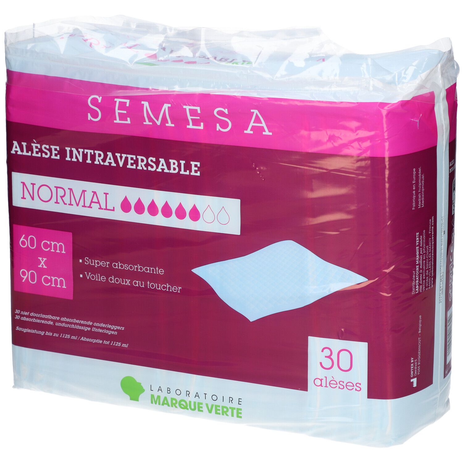 Marque Verte Semesa Alèse Absorbante Normal 60 cm x 90 cm