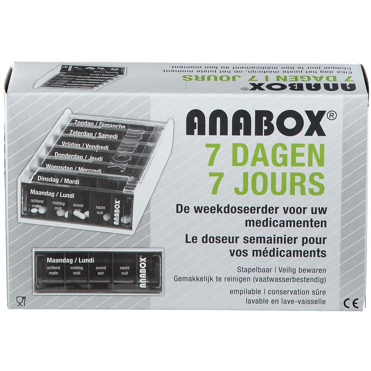 Anabox Pillendoos 7 Dagen Azur Frans