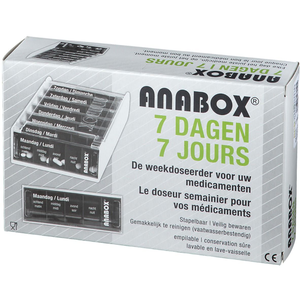 Anabox Pillendoos 7 Dagen Azur Frans