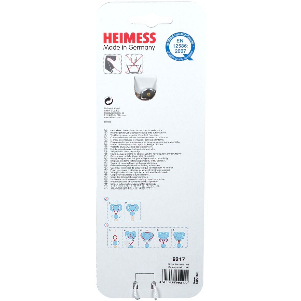Heimess Fopspeenketting Hout Roze