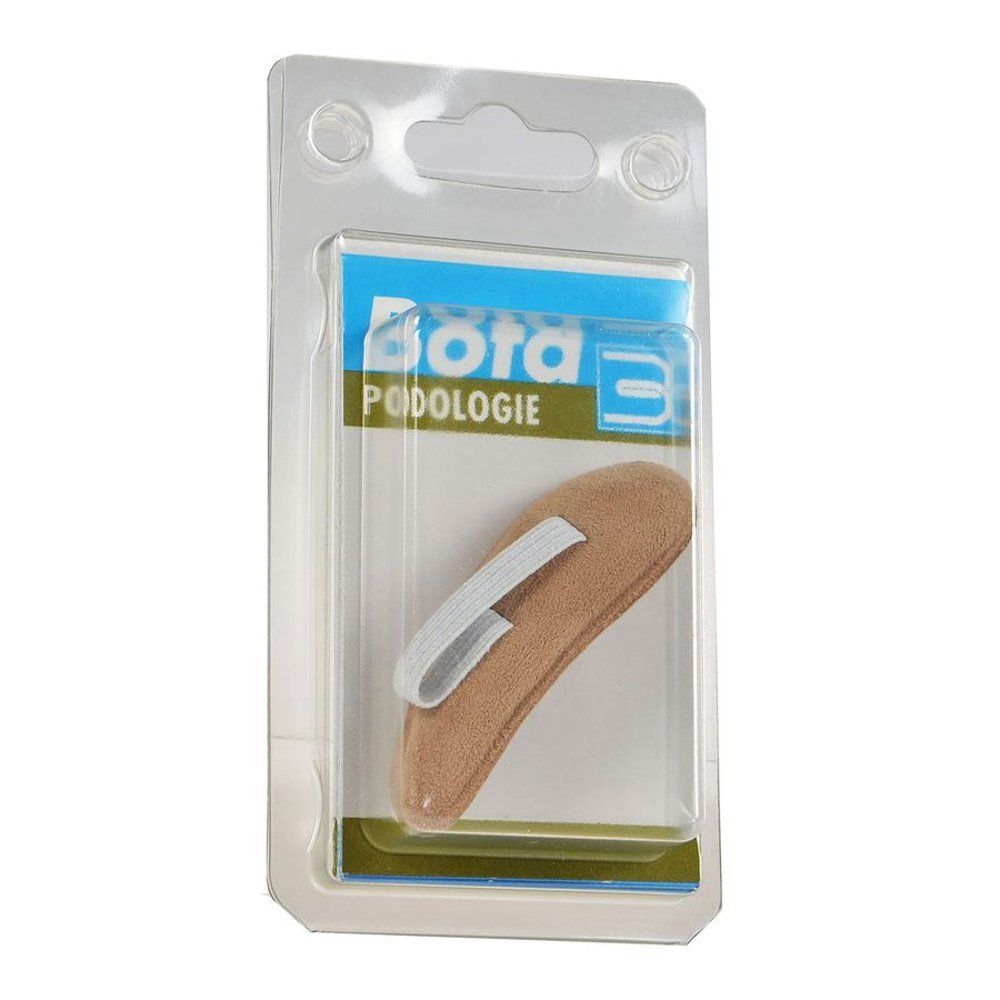 Product in blisterverpakking. Voetkussen met wit bandje. Bota-logo en podologie-opschrift. Productnaam niet zichtbaar.