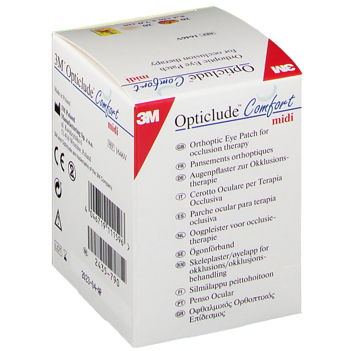 3M Opticlude Comfort Pans Oculaire Variété Paquet Midi 5.3cm x 7cm
