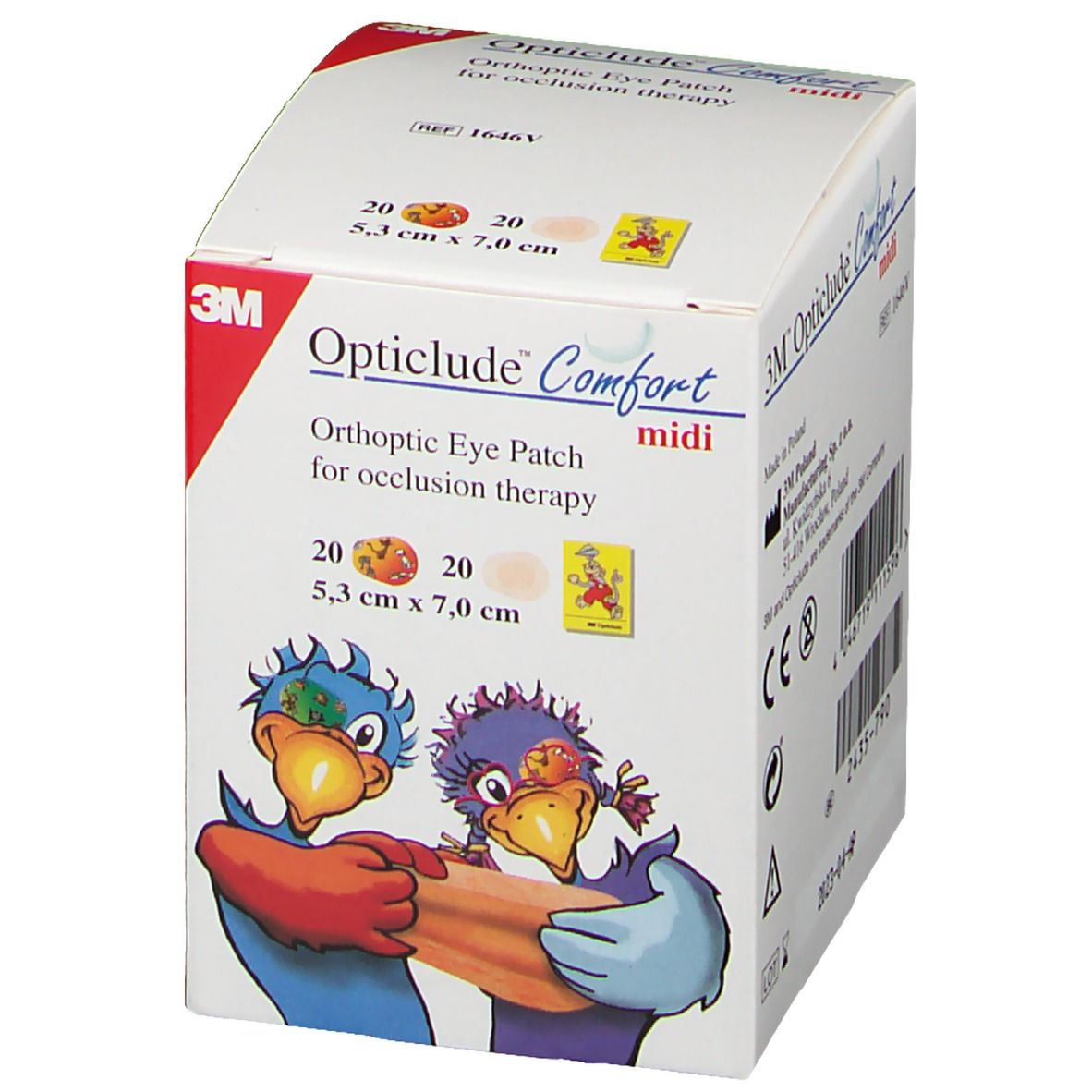 3M Opticlude Comfort Pans Oculaire Variété Paquet Midi 5.3cm x 7cm