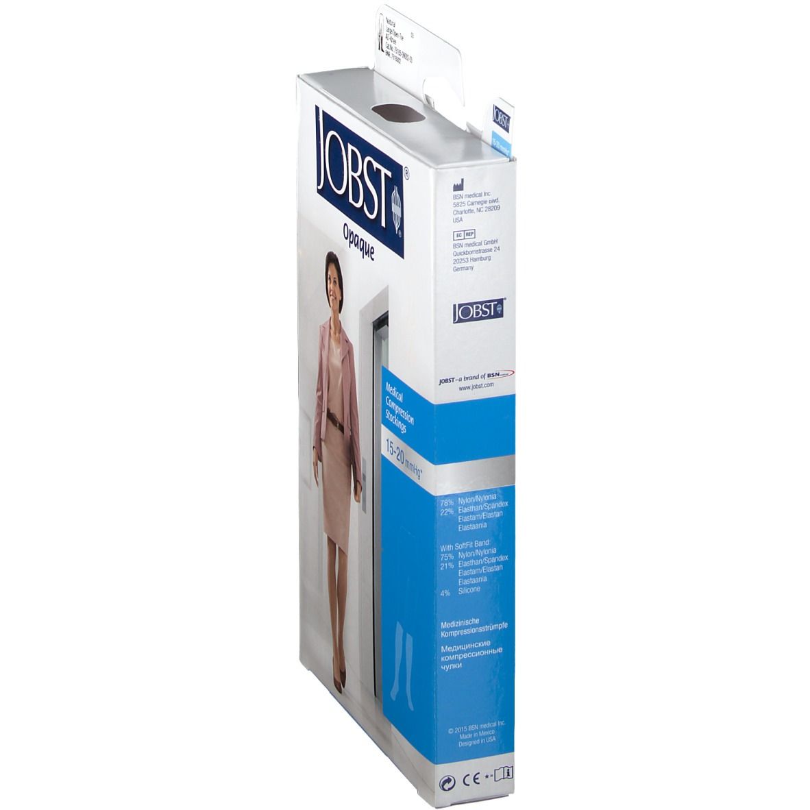 Jobst Opaque Bas Genou Pied Ouvert Cl1 Nature Large