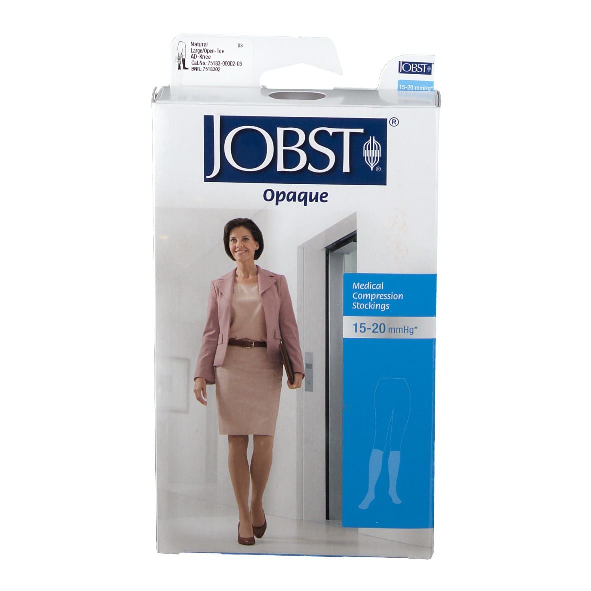 Jobst Opaque Bas Genou Pied Ouvert Cl1 Nature Large