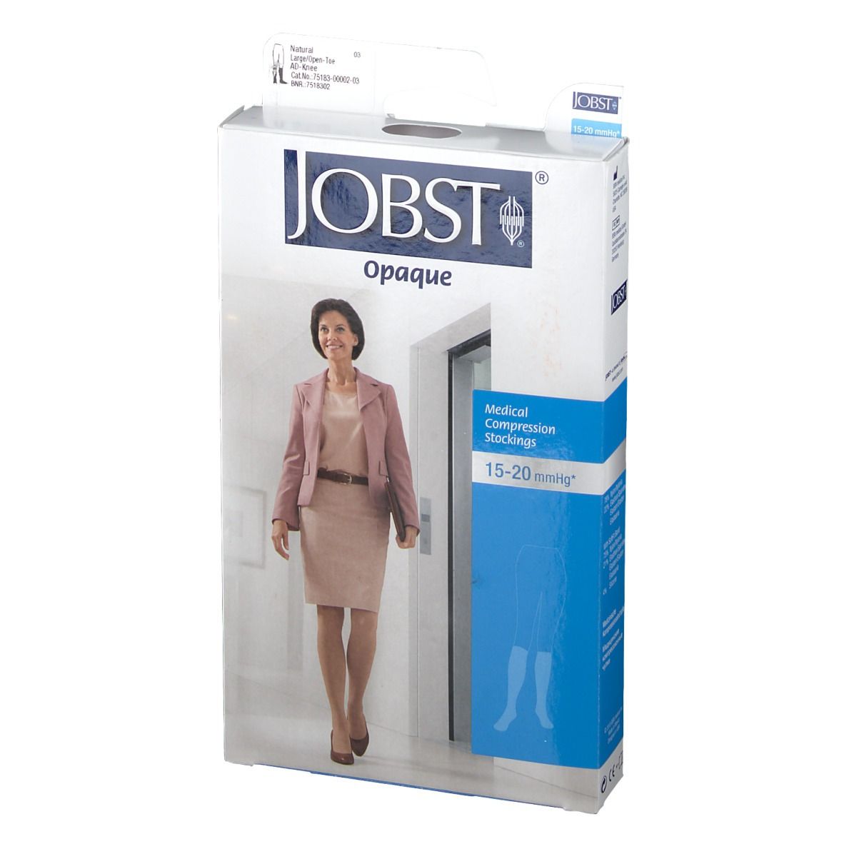 Jobst Opaque Bas Genou Pied Ouvert Cl1 Nature Large