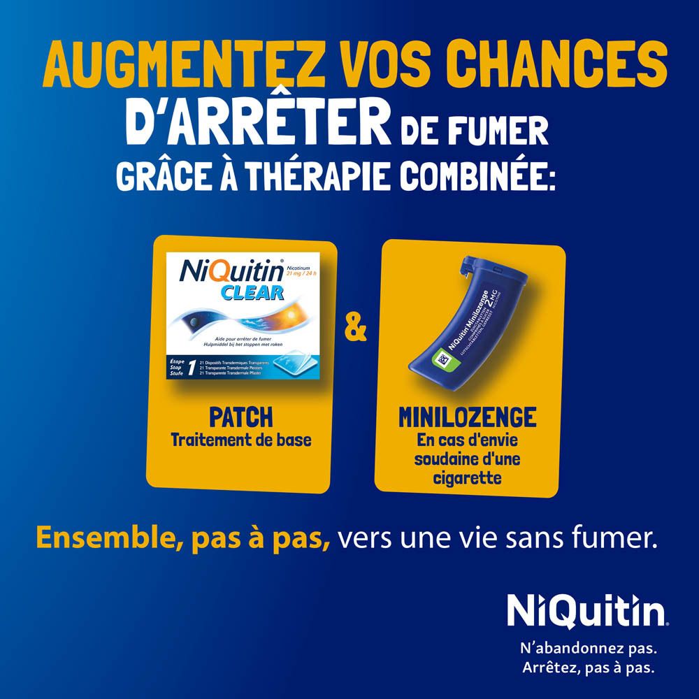 Thérapie combinée pour arrêter de fumer : Patch et minilozenge.