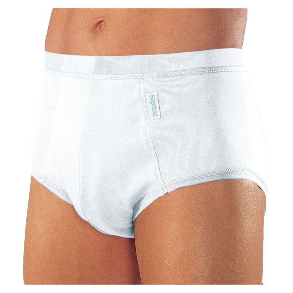 Witte heren slip. Het logo "Suprima" is zichtbaar.