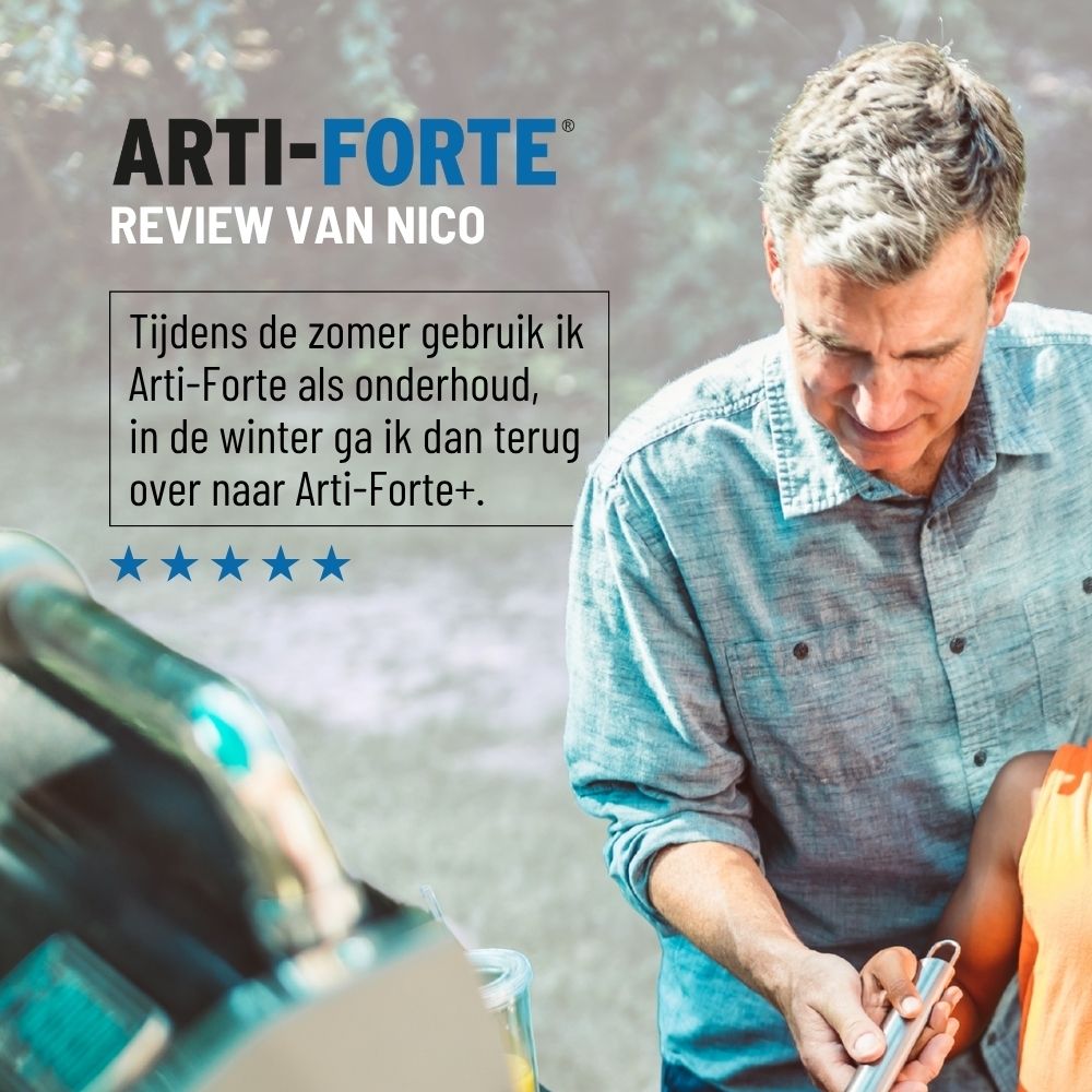 Doos Arti-Forte Gewrichten met Glucosamine, Chondroïtine en Collageen Type II.